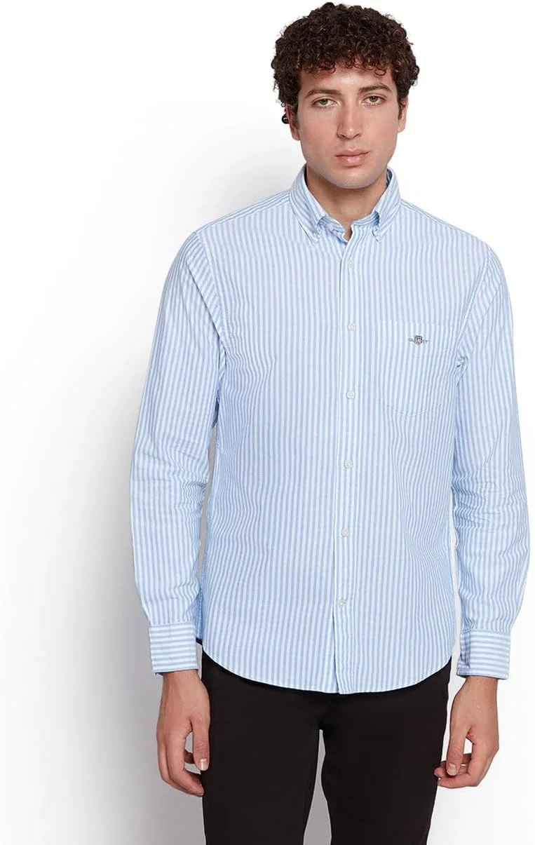 پیراهن مردانه گنت، مدل آکسفورد راه راه، برش معمولی