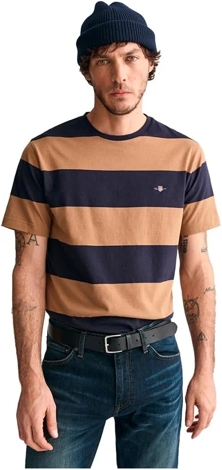 تی شرت مردانه راه راه GANT مدل 2003203-113