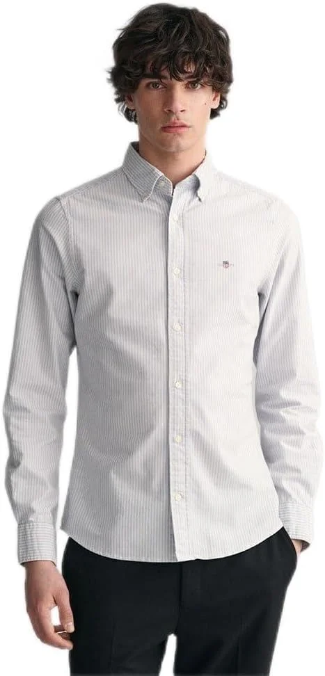 پیراهن آکسفورد راه راه باریک مردانه GANT مدل 3000232-423