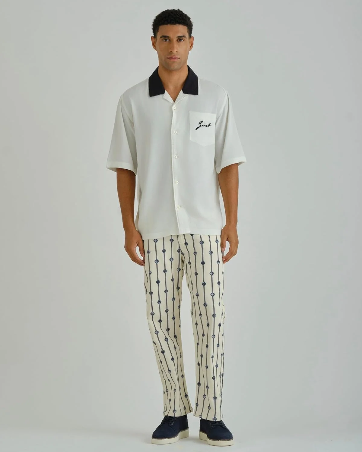 GANT مجموعه رمضان مردانه - پیراهن ویسکوز رنگ پوست تخم مرغی