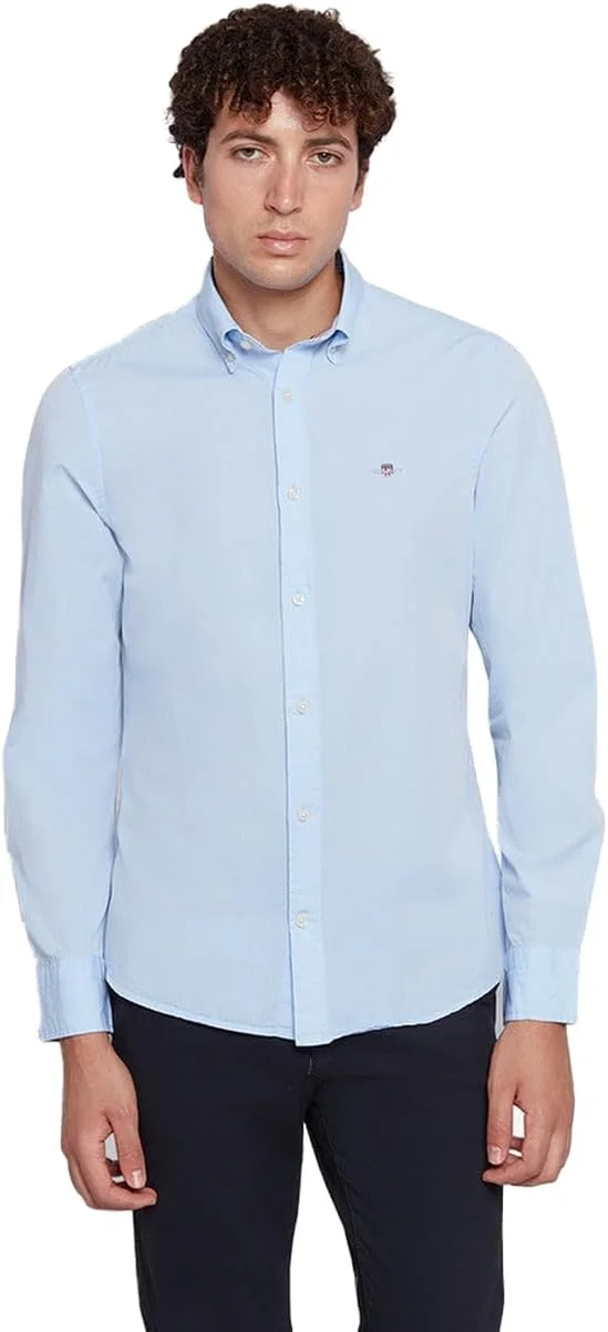 پیراهن مردانه نخی پاپلین اسلیم فیت GANT