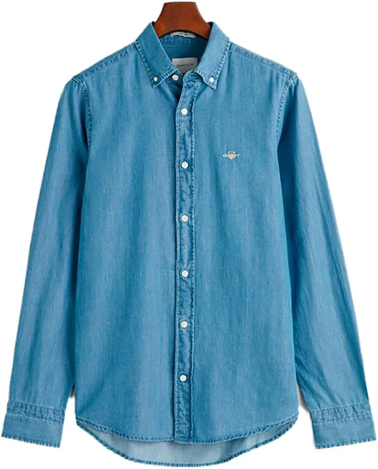 پیراهن مردانه گنت مدل اسلیم ایندیگو