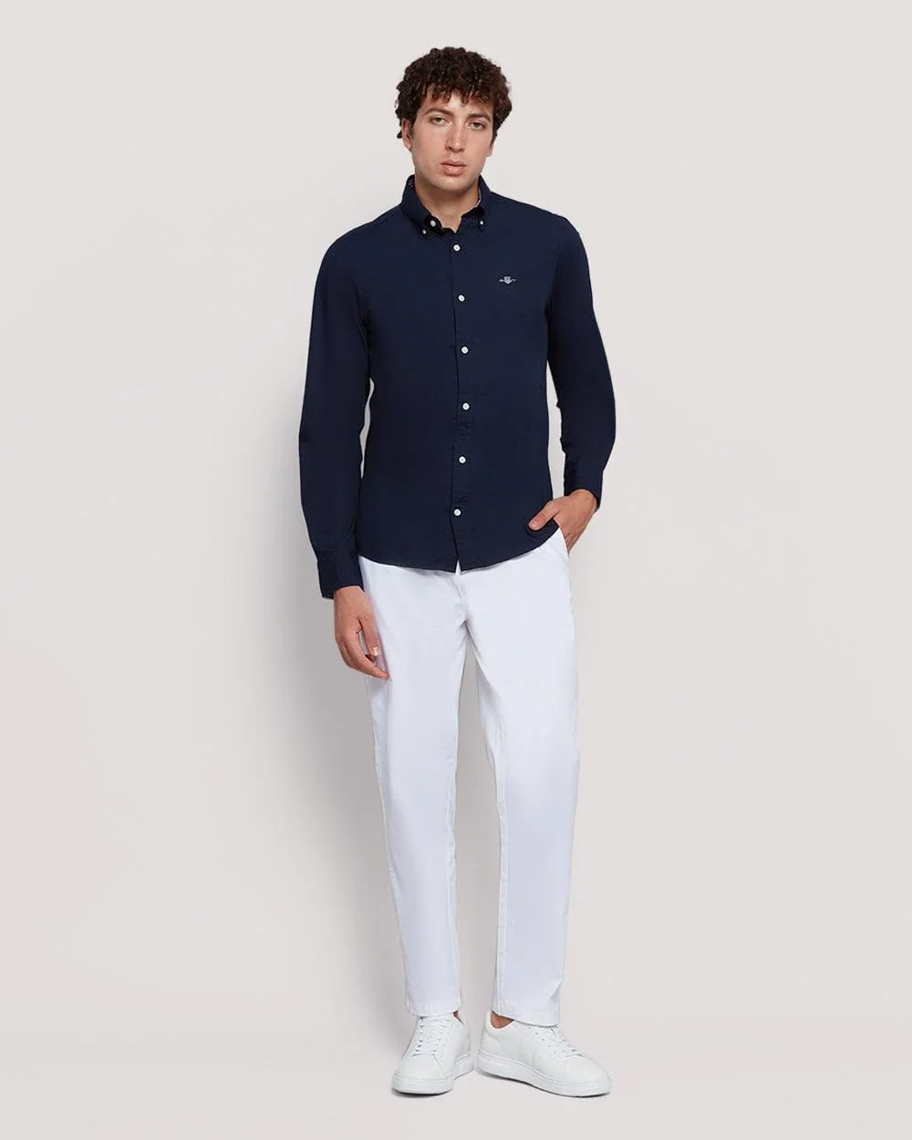 پیراهن مردانه گنت، مدل اسلیم فیت، از جنس پاپلین نخی