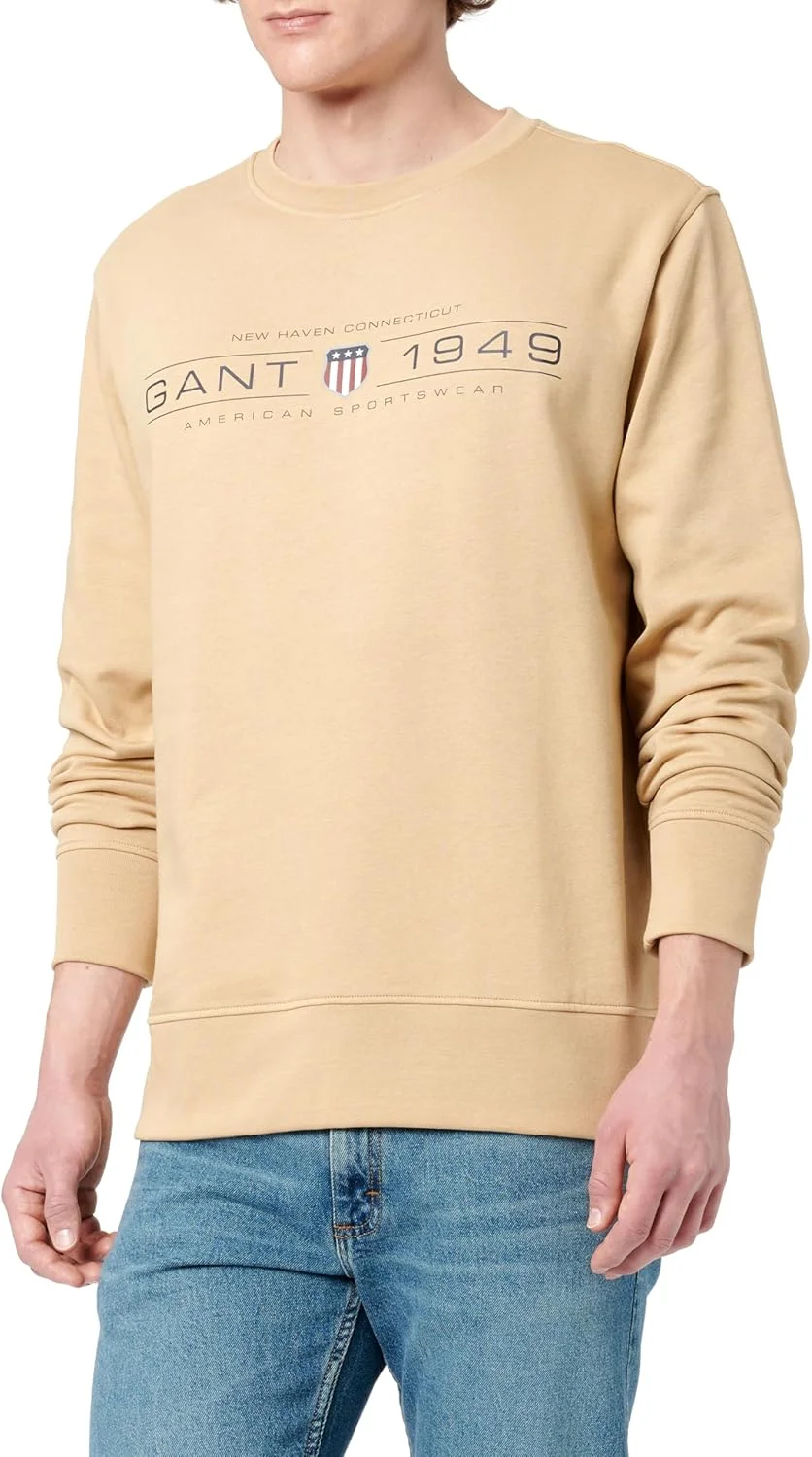 سویشرت مردانه یقه گرد طرح دار GANT