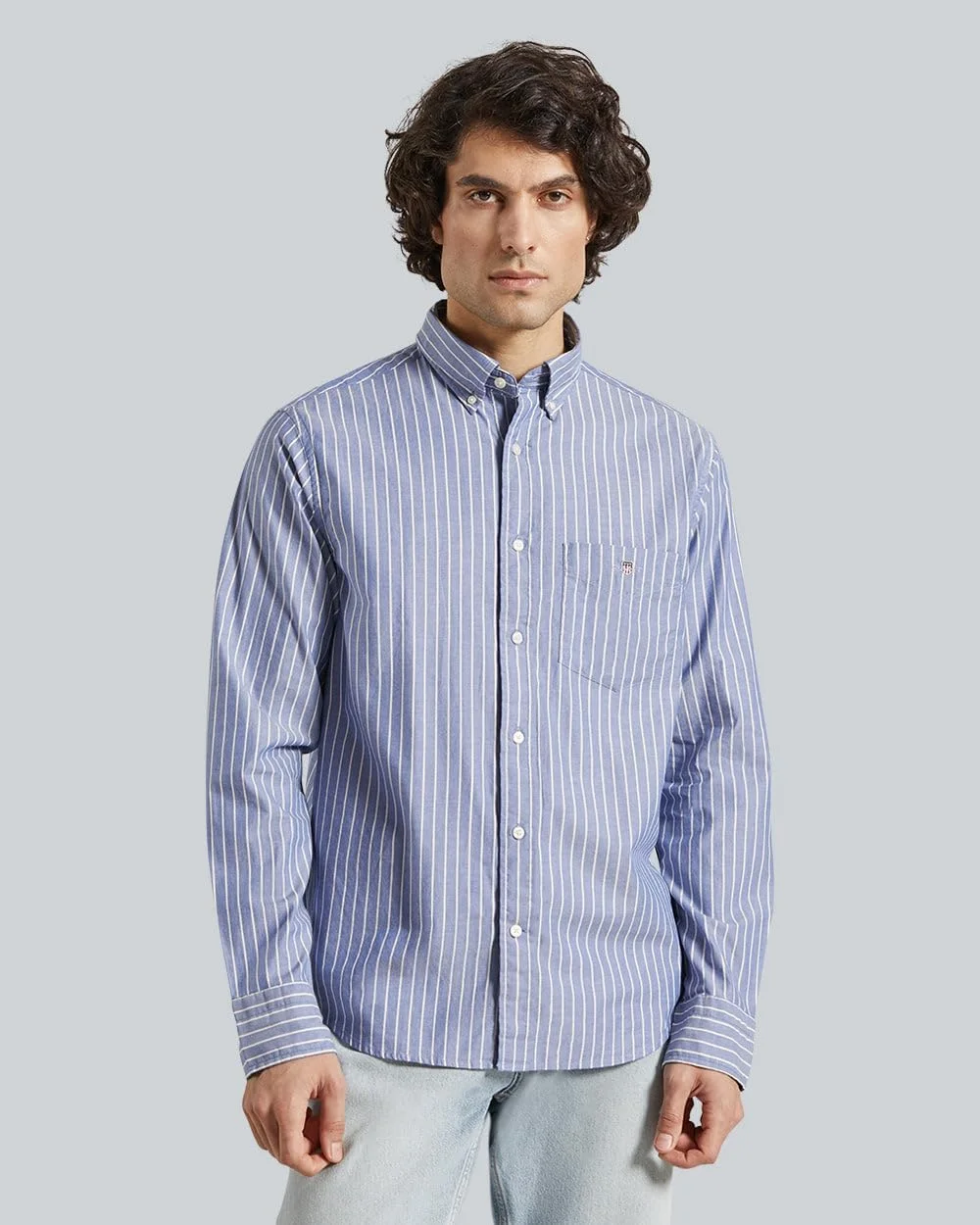 پیراهن راه راه توییل برس خورده