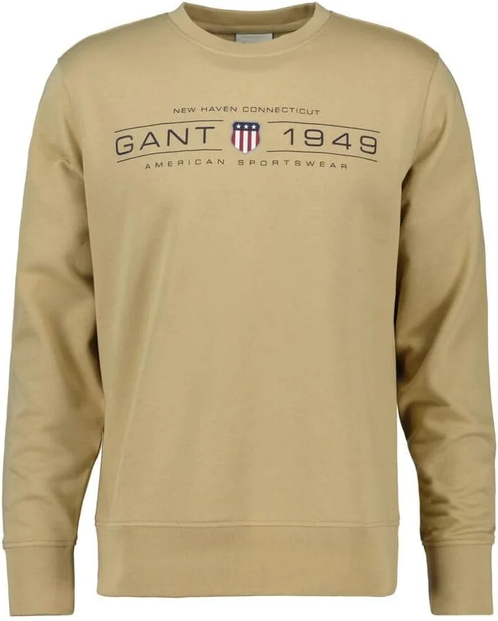 سویشرت مردانه یقه گرد طرح دار GANT