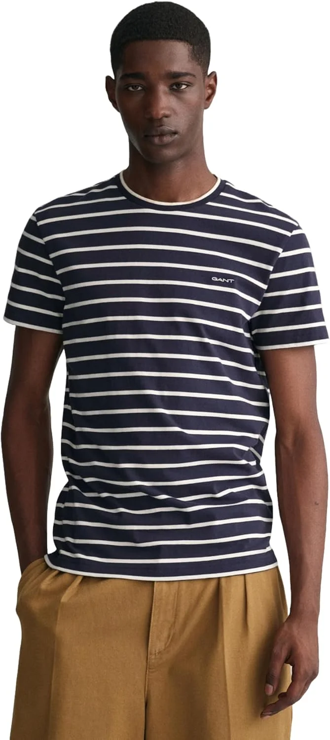 تی شرت راه راه مردانه GANT مدل 2003206-113