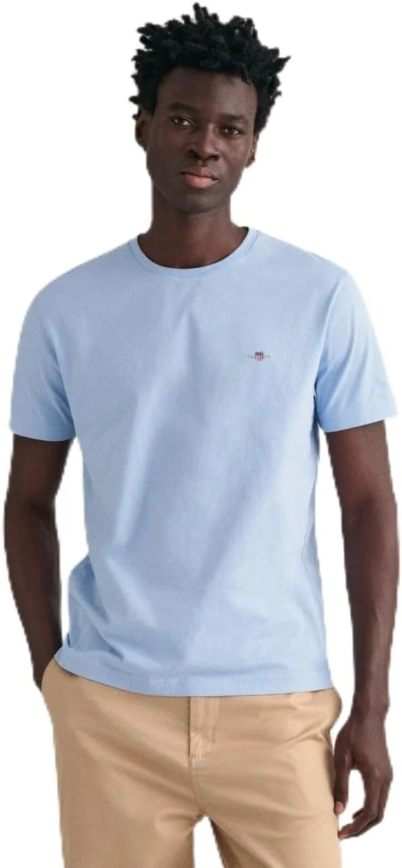 تی شرت مردانه یقه گرد گنت با طرح سپر