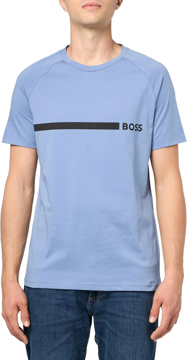 تی شرت آستین کوتاه مردانه BOSS با لوگوی تکراری و برش اسلیم فیت