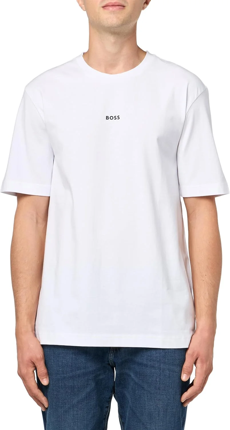 تی شرت مردانه BOSS با لوگوی کوچک روی سینه، مدل Regular Fit، از جنس پنبه