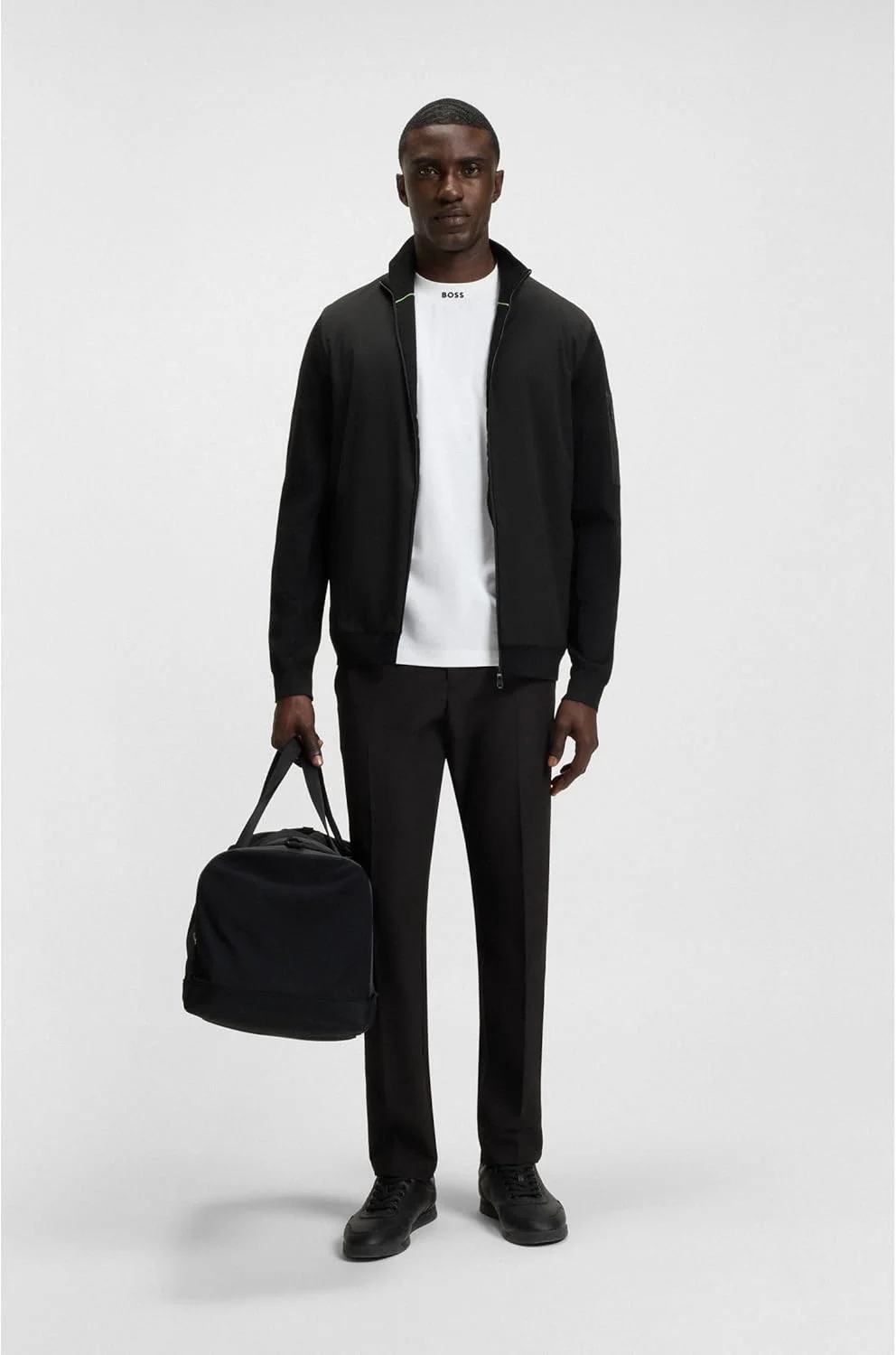 تی شرت مردانه یقه دار BOSS، مدل Relaxed Fit، پنبه کشی، با لوگو روی یقه