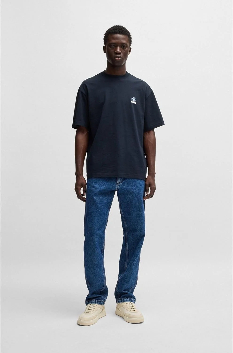 تی شرت مردانه بافت دار نخی با طرح گرافیکی