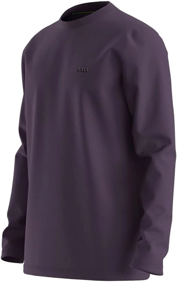 تی شرت آستین بلند مردانه BOSS با لوگوی متضاد، جنس کشی و پنبه