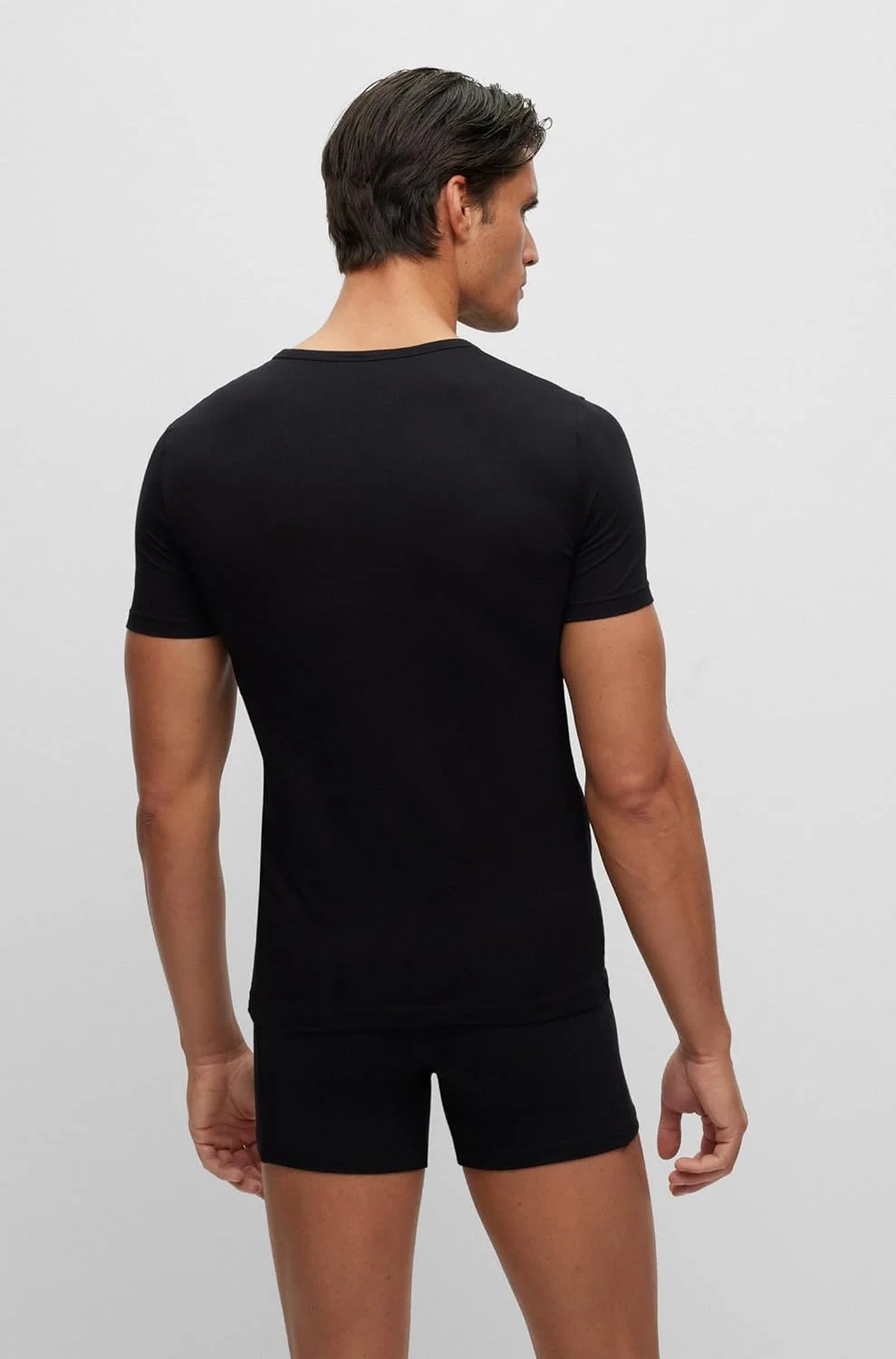 تی‌شرت مردانه یقه گرد کشی نخی BOSS HUGO BOSS، بسته 2 عددی