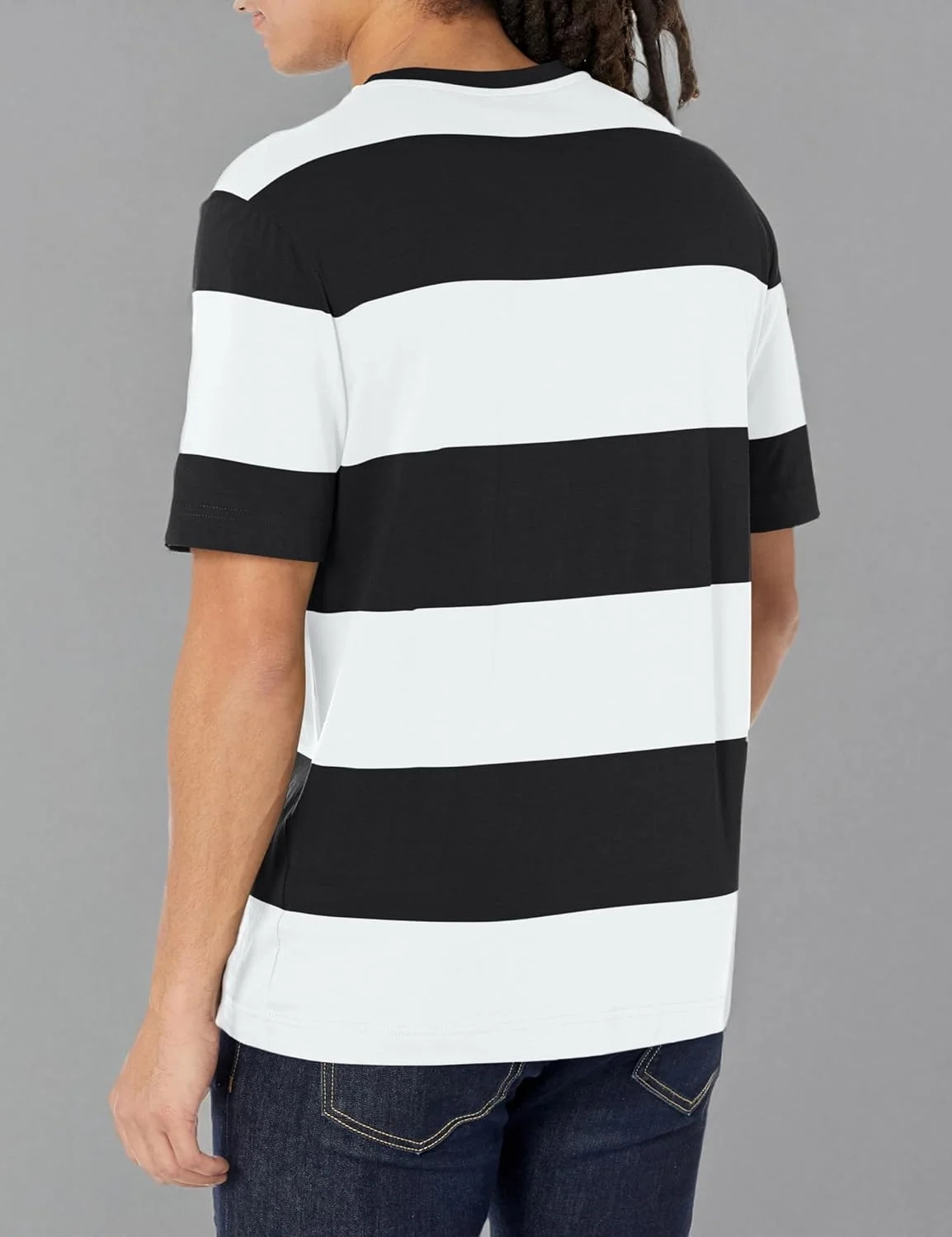 تی شرت آستین کوتاه مردانه BOSS با راه راه های افقی