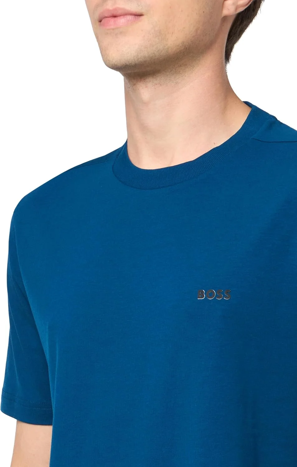 تی شرت کشی نخی مردانه با لوگوی متضاد