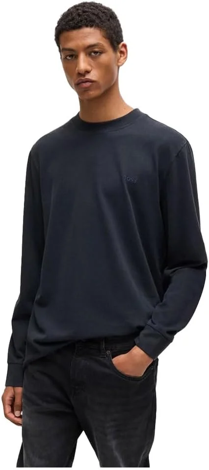 تی شرت آستین بلند مردانه BOSS مدل Te Peachlong با جزئیات لوگو از جنس پنبه