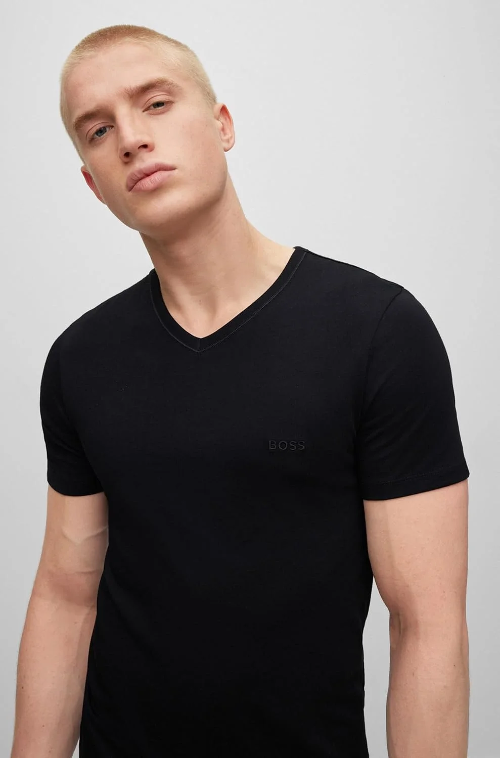 تیشرت مردانه یقه هفت BOSS، بسته 3 عددی تیشرت مردانه یقه هفت BOSS، بسته 3 عددی