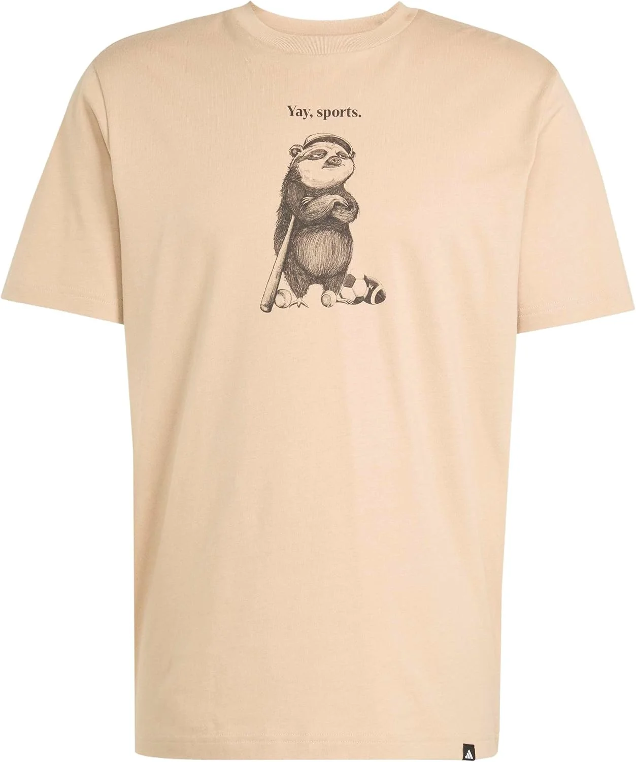 تی شرت گرافیکی مردانه آدیداس طرح شخصیت ورزشی قهوه ای، سایز 2XL