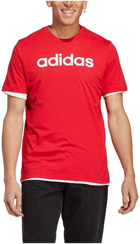 تی شرت مردانه آدیداس Essentials Single Jersey با لوگوی خطی گلدوزی شده (تک بسته)