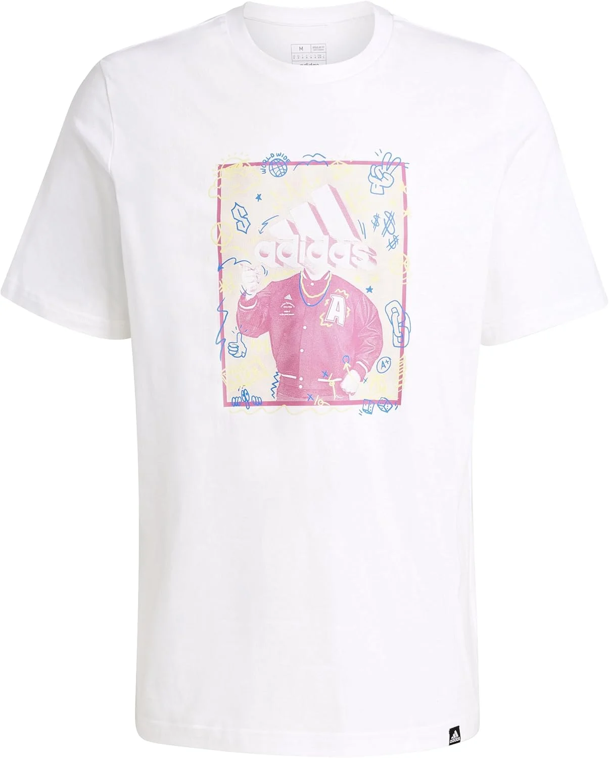 تی شرت مردانه آدیداس طرح Doodle، مشکی، سایز S