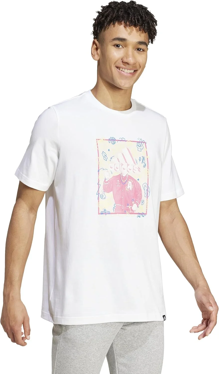 تی شرت مردانه آدیداس طرح Doodle، مشکی، سایز S