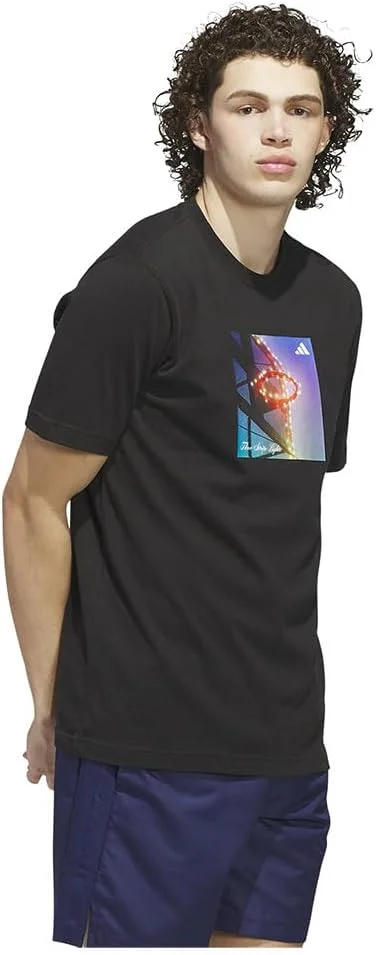 تی شرت گرافیکی مردانه آدیداس مدل 3-Stripes Lights Hoops