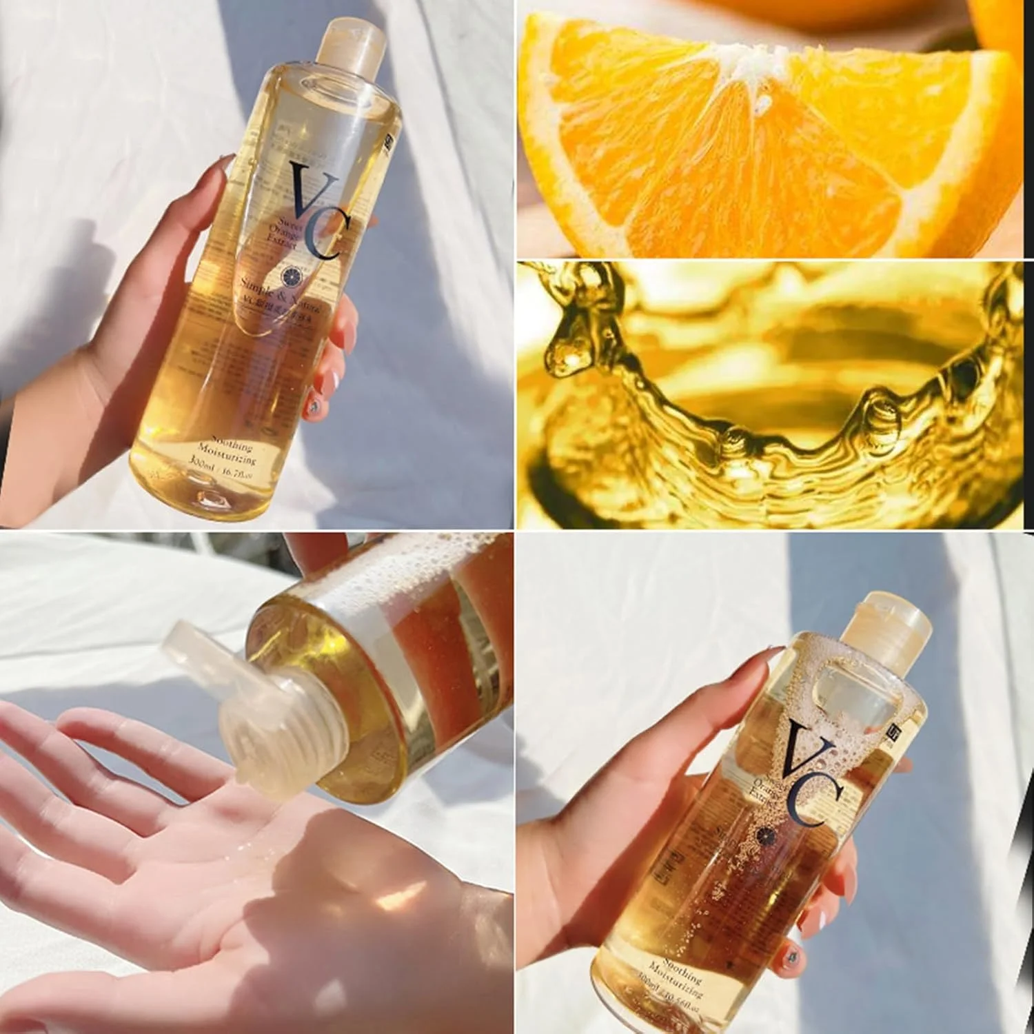 تونر صورت ویتامین C، تونر مرطوب کننده صورت، آبرسانی عمیق، روشن کننده رنگ پوست و افزایش خاصیت ارتجاعی پوست، مناسب برای انواع پوست