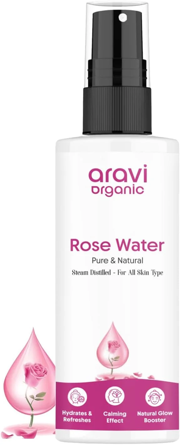 اسپری گلاب خالص و طبیعی آراوی ارگانیک برای پوست، صورت و مو - آبرسان و طراوت بخش - 150 میلی لیتر
