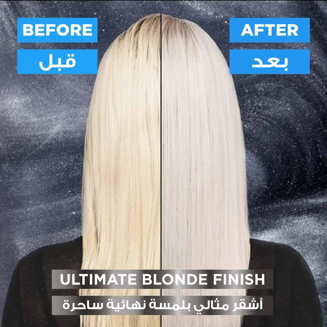 تونر درخشان کننده مو گارنیه اولیا، بدون آمونیاک، مناسب موهای دکلره و هایلایت شده، بلوند پلاتینی، فرمول وگان، بدون سیلیکون، حاوی روغن های گل و کمپلکس پیوند دهنده، خنثی کننده زردی مو تا 4 هفته، 75 گرم
