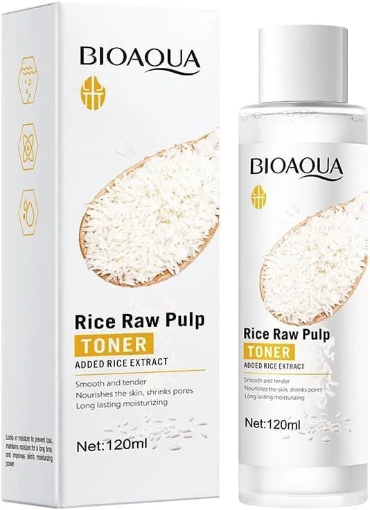 تونر صورت برنج و انار BIOAOUA - روشن کننده پوست، بهبود رنگ چهره، آبرسان پوست خشک و زبر - فرمولاسیون غیر چرب و طراوت بخش با عصاره برنج و انگور - 120 میلی لیتر