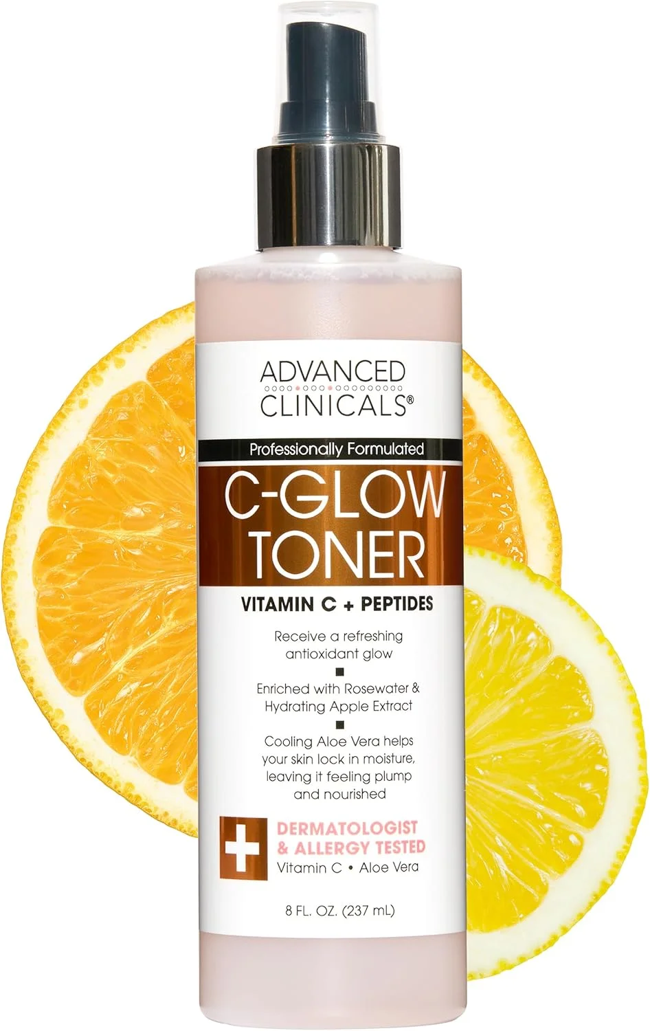 تونر روشن کننده صورت ادونسد کلینیکالز، C-Glow، ویتامین C + اسید فرولیک، 237 میلی لیتر