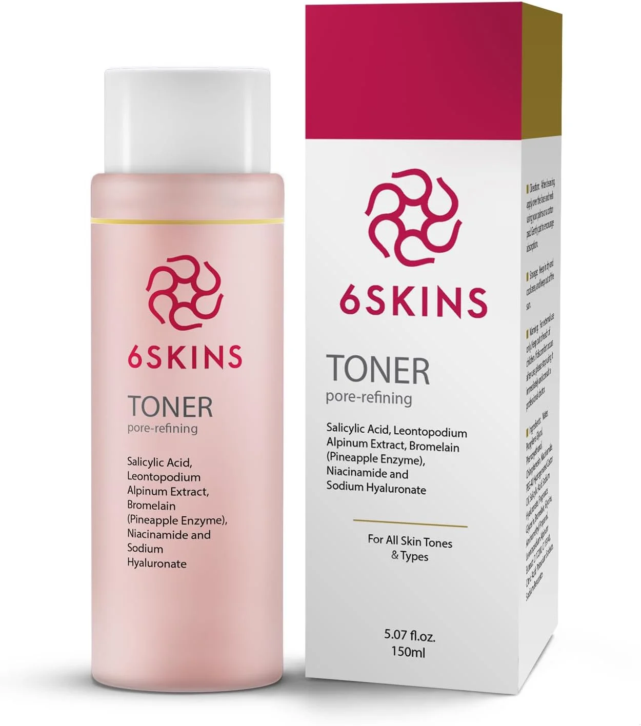 تونر تصفیه کننده منافذ برای منافذ باز، کنترل چربی و خطوط ریز - سالیسیلیک اسید (BHA) با AHA، نیاسینامید و هیالورونیک اسید | لایه بردار صورت | تونر آبرسان صورت برای پوست درخشان 150 میلی لیتر