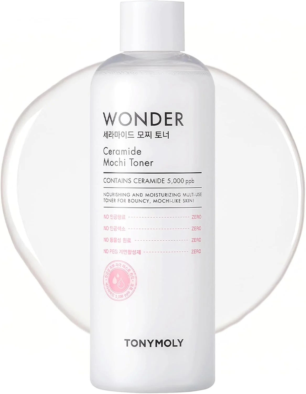 تونر سرامید موچی TONYMOLY Wonder - تغذیه کننده و آبرسان، غنی شده با سرامید، سایز بزرگ، 500 میلی لیتر