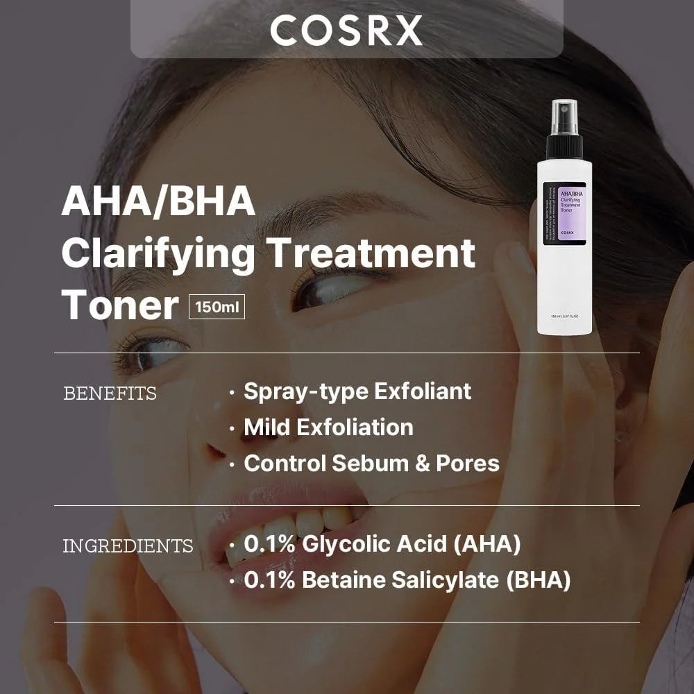 تونر پاک کننده و شفاف کننده آلفا هیدروکسی اسید/بتا هیدروکسی اسید COSRX حجم 150 میلی لیتر