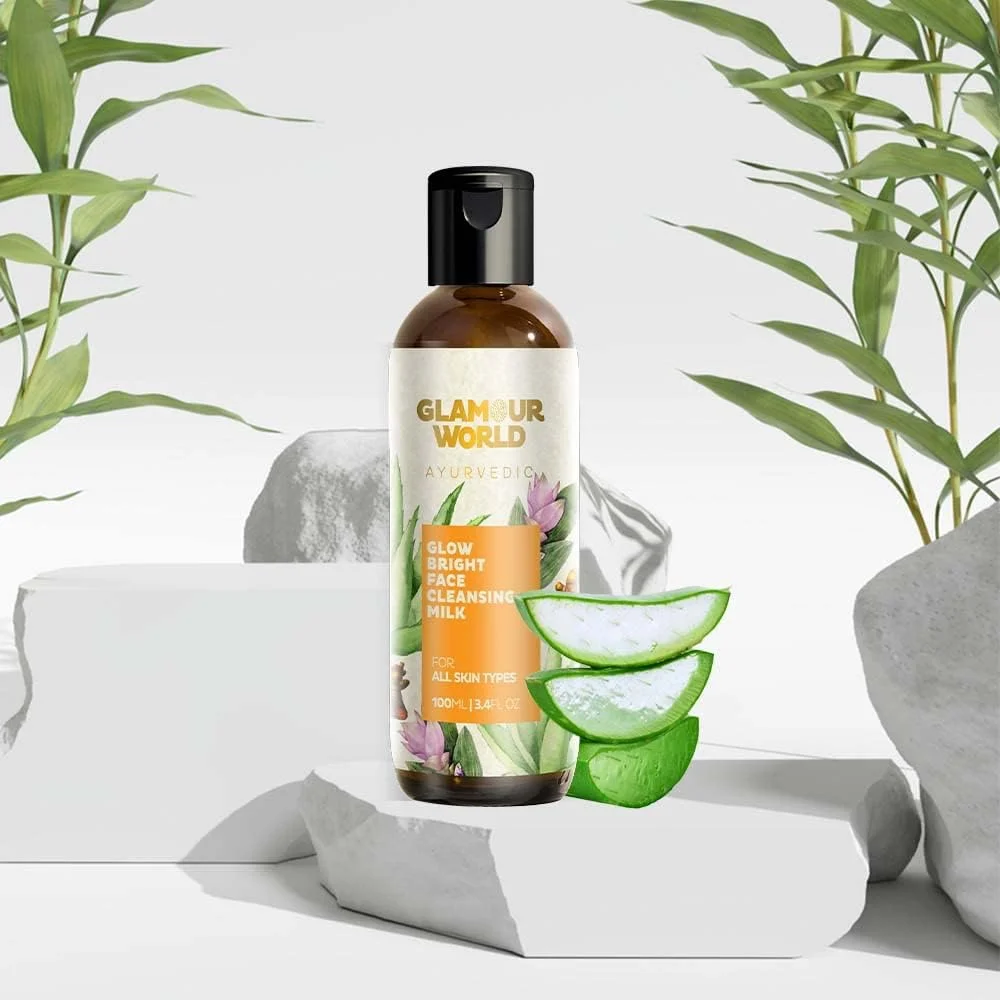 شیر پاک کننده صورت درخشان کننده و روشن کننده آیورودا Glamour World (بسته 2 عددی)