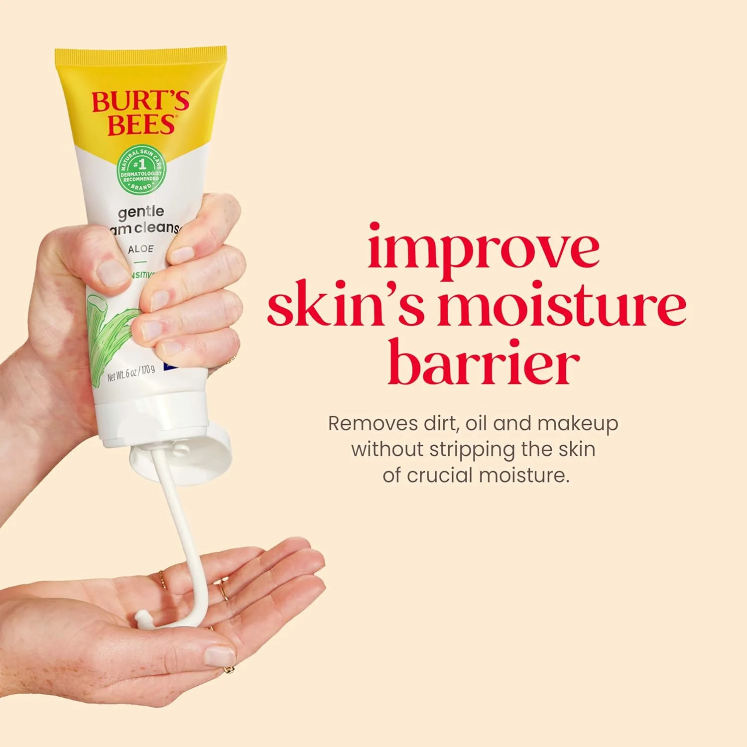 پاک کننده صورت Burt's Bees برای پوست حساس 170 گرم، بسته 1 عددی، چند منظوره