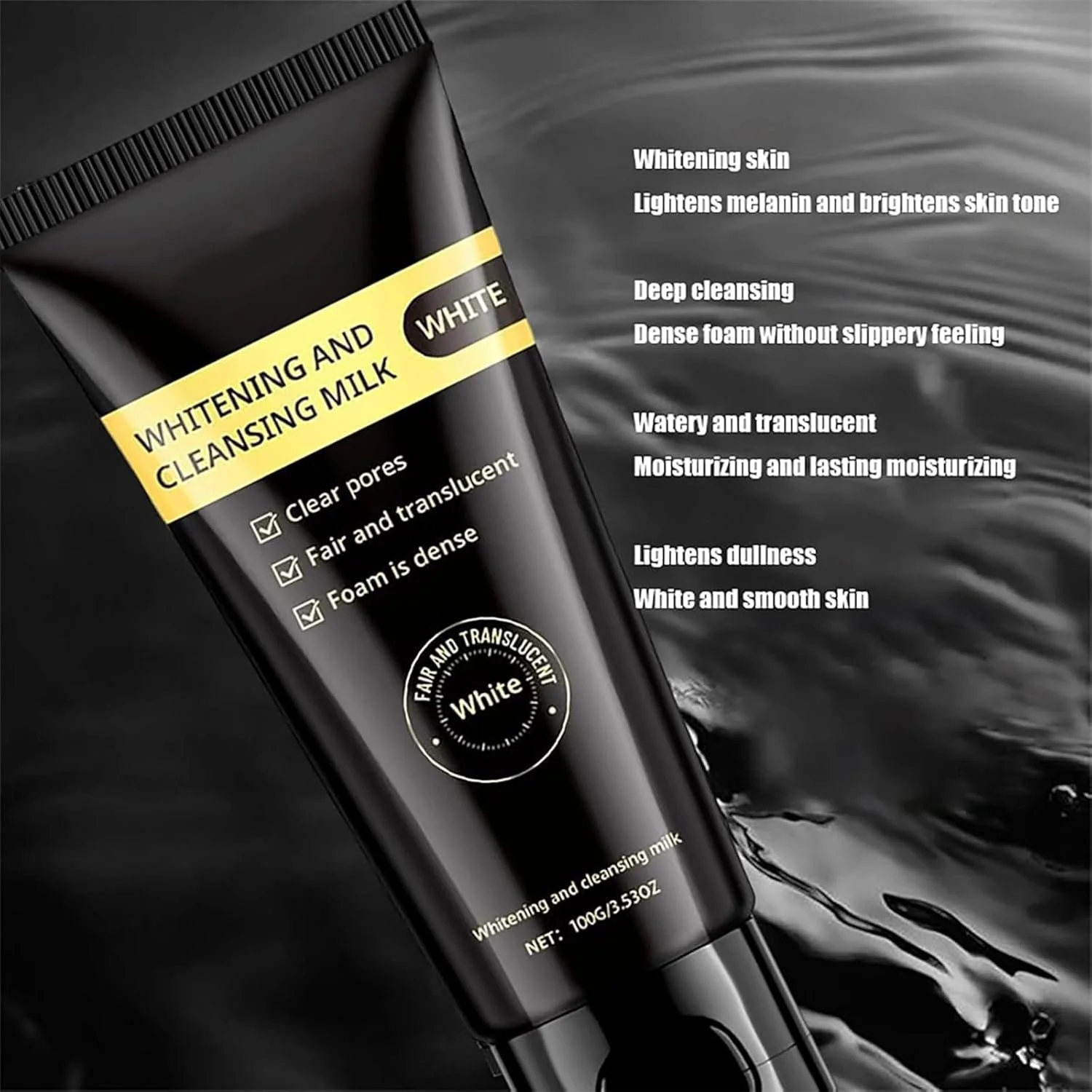 شیر پاک کننده نیاسینامید، شیر پاک کننده، پاک کننده تصفیه کننده نیاسینامید، پاک کننده صورت آبرسان پوست Xuerouyar، پاک کننده صورت تصفیه کننده، شستشوی صورت شیر پاک کننده Juelreou (2 عدد)