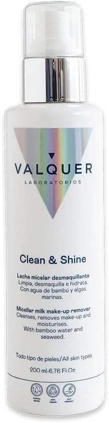 شیر پاک کننده میسلار صورت والکر، پاک کننده آرایش، حاوی آب بامبو و جلبک دریایی. مرطوب کننده، ضد پیری و پاک کننده مناسب انواع پوست. فرمول ملایم و وگان. 200 میلی لیتر