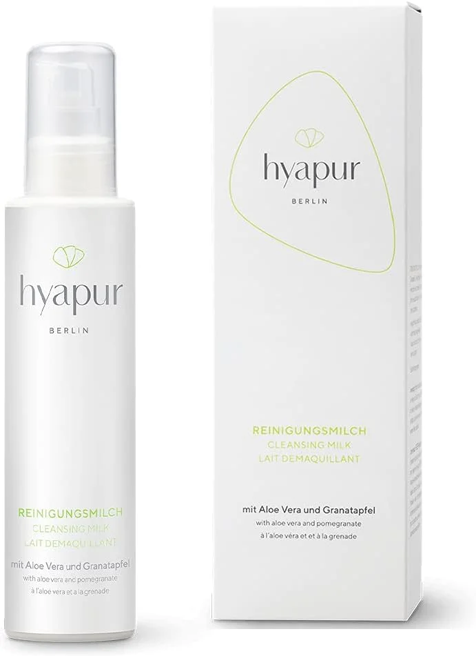 شیر پاک کننده ملایم صورت hyapur® - Green Cleansing Milk حجم 150 میلی لیتر - پاک کننده ملایم صورت - برای مراقبت ضد پیری با لوازم آرایشی طبیعی ارگانیک و وگان از برلین