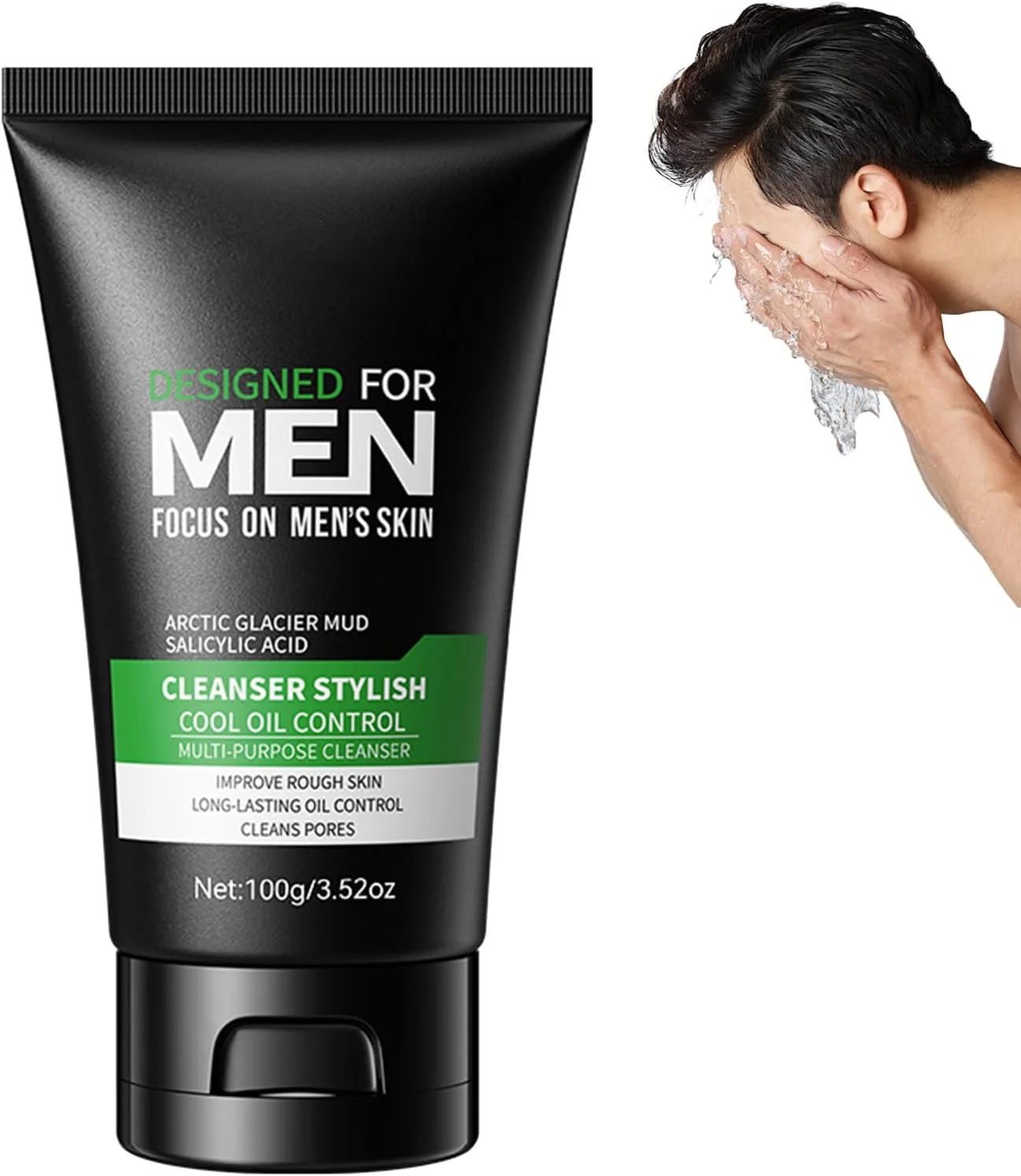 شیر پاک کننده صورت ۱۰۰ گرمی، پاک کننده صورت، پاک کننده عمیق، شیر پاک کننده تسکین دهنده، لایه بردار، پاک کننده ملایم آرایش، تمیز کننده پوست صورت، پوست صاف، برای پاکسازی روزانه صورت، برای آقایان