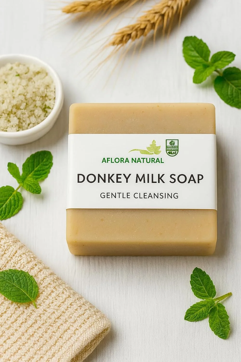 صابون شیر الاغ - صابون دست ساز ممتاز - پاک کننده ملایم برای صورت و بدن - مراقبت سنتی پوست - 100 گرم صابون طبیعی