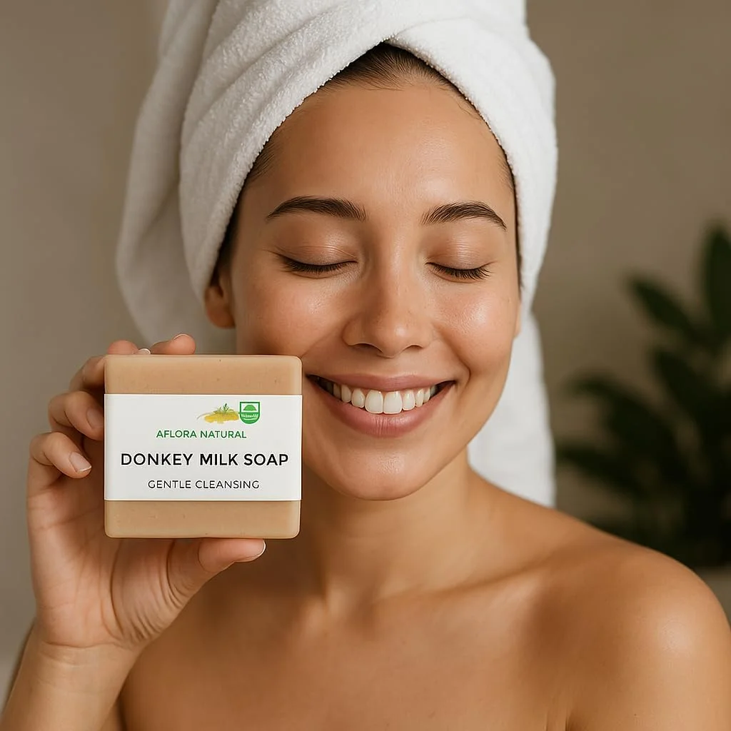 صابون شیر الاغ - صابون دست ساز ممتاز - پاک کننده ملایم برای صورت و بدن - مراقبت سنتی پوست - 100 گرم صابون طبیعی