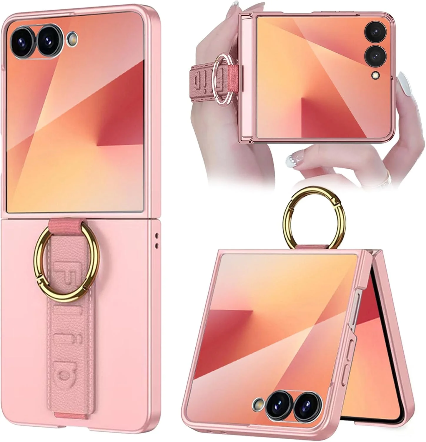 کاور بند انگشتی KASTWAVE برای سامسونگ گلکسی زد فلیپ 7 با حلقه نگهدارنده و محافظ صفحه نمایش، کاور باریک ضد ضربه برای زد فلیپ 7 5G مدل 2025، کاور محافظ گوشی با بند نگهدارنده (سبز)