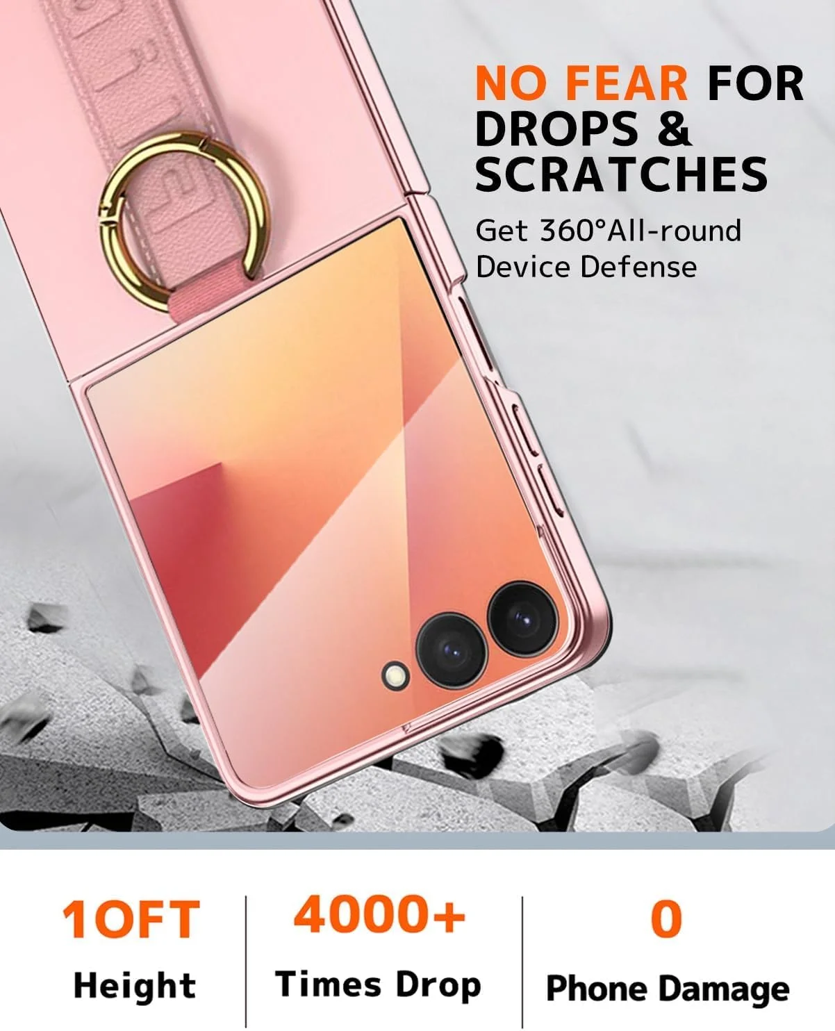 کاور بند انگشتی KASTWAVE برای سامسونگ گلکسی زد فلیپ 7 با حلقه نگهدارنده و محافظ صفحه نمایش، کاور باریک ضد ضربه برای زد فلیپ 7 5G مدل 2025، کاور محافظ گوشی با بند نگهدارنده (سبز)