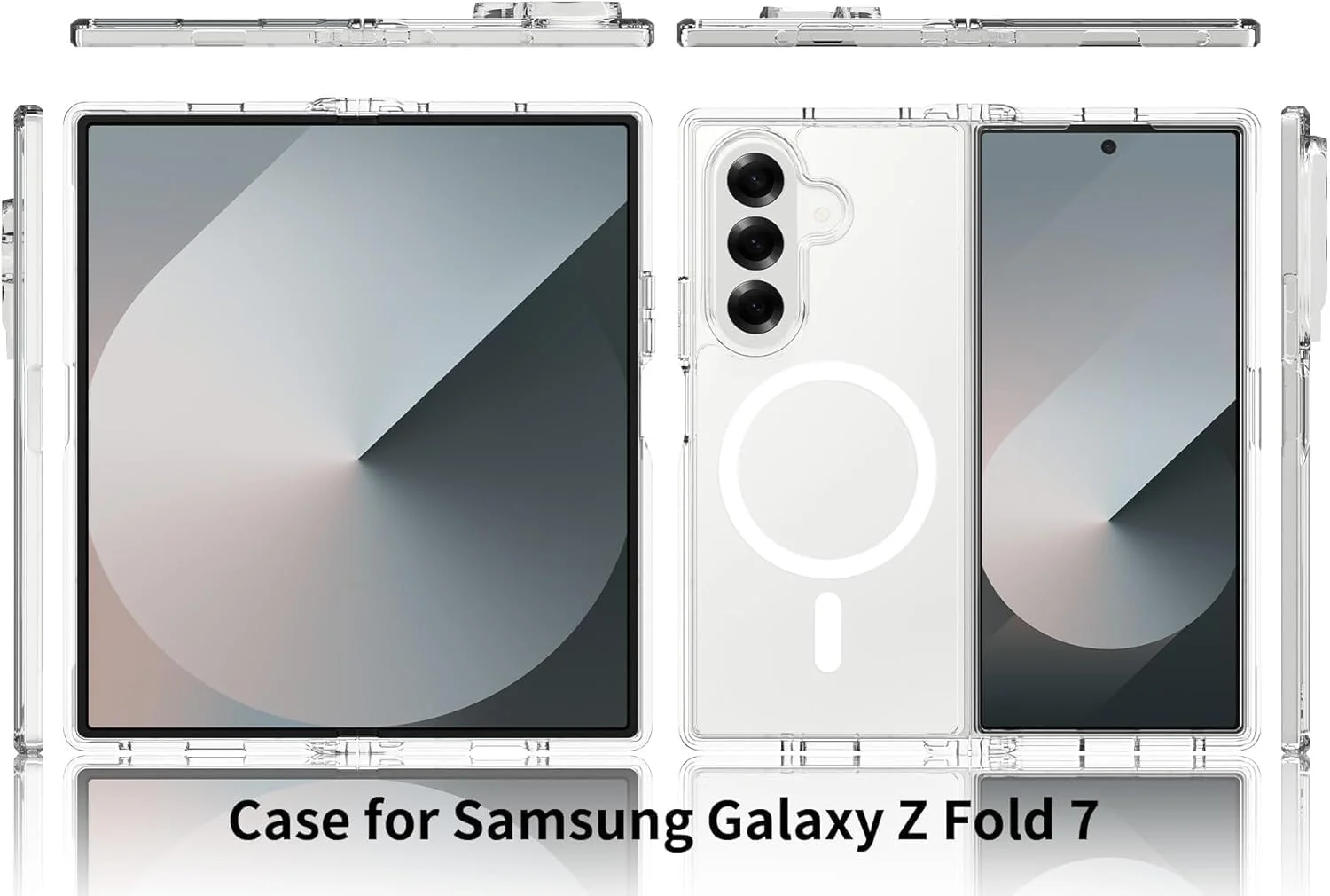 کاور مشکی KASTWAVE برای سامسونگ گلکسی زد فولد 7 5G – مقاوم در برابر ضربه، باریک | PC سخت ضد اثر انگشت + کاور مغناطیسی مات یک تکه (فوق العاده نازک، پشت شفاف)