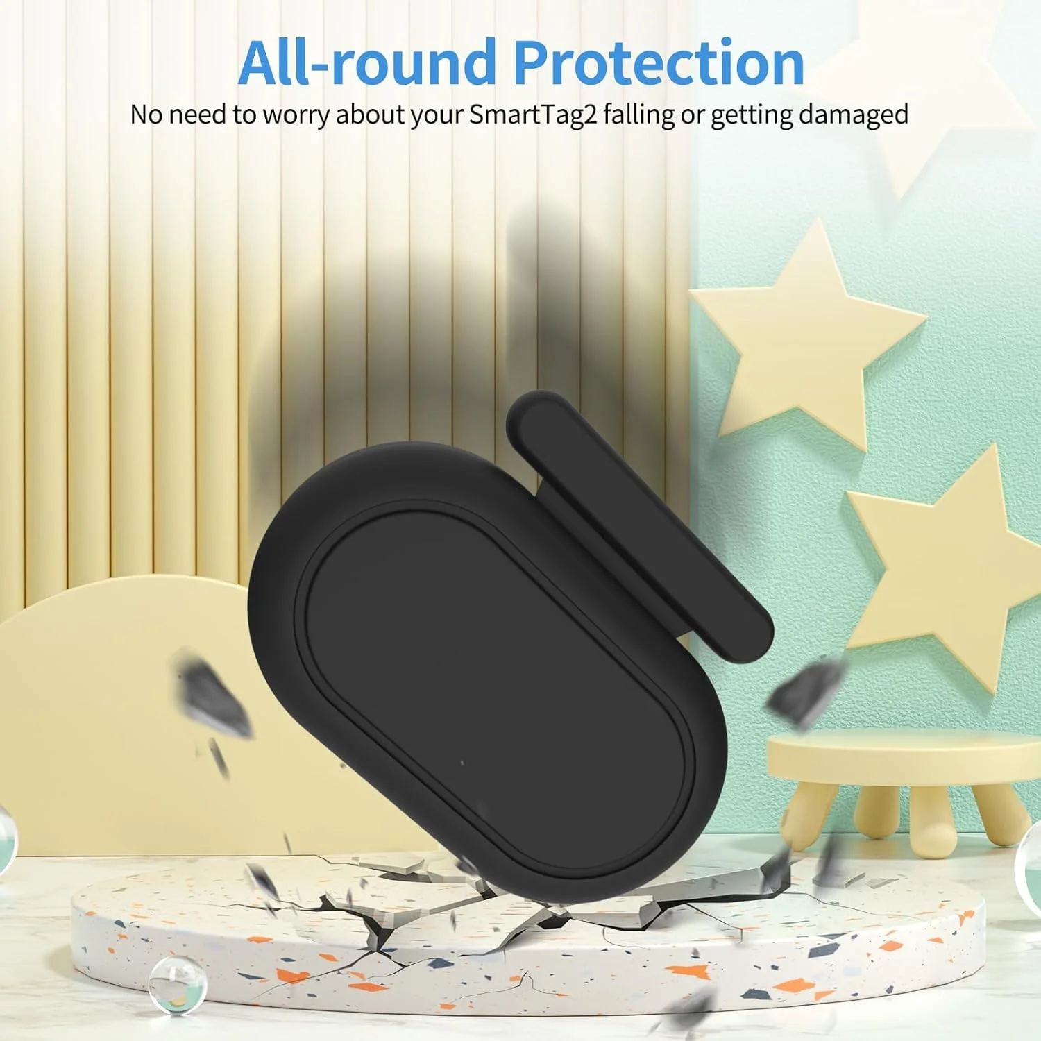 محافظ تگ هوشمند سامسونگ مدل NALACAL 4 عددی به همراه سوزن، ضد آب و دارای گیره پنهان برای تگ هوشمند گلکسی 2 مناسب کودکان، سالمندان، کوله پشتی و چمدان