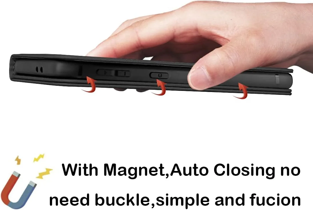 کیف پول چرمی برای گوشی سامسونگ گلکسی S25، کاور تاشو PU با قفل مغناطیسی و طراحی کتابی با قابلیت استند و جای کارت - مشکی کیف پول چرمی برای گوشی سامسونگ گلکسی S25، کاور تاشو PU با قفل مغناطیسی و طراحی کتابی با قابلیت استند و جای کارت - مشکی