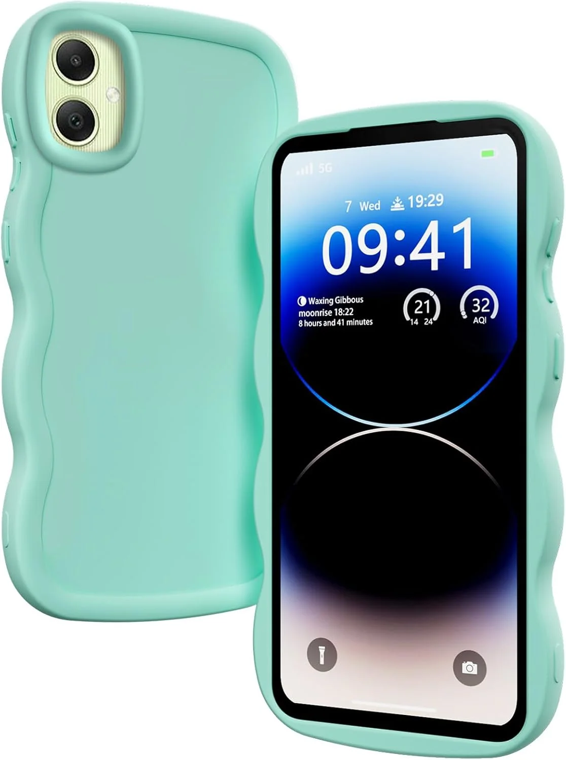 کاور سیلیکونی نرم گوشی سامسونگ گلکسی A06 با طراحی موجی و فریم زیبا، ضد ضربه، ضد اثر انگشت، رنگ سبز