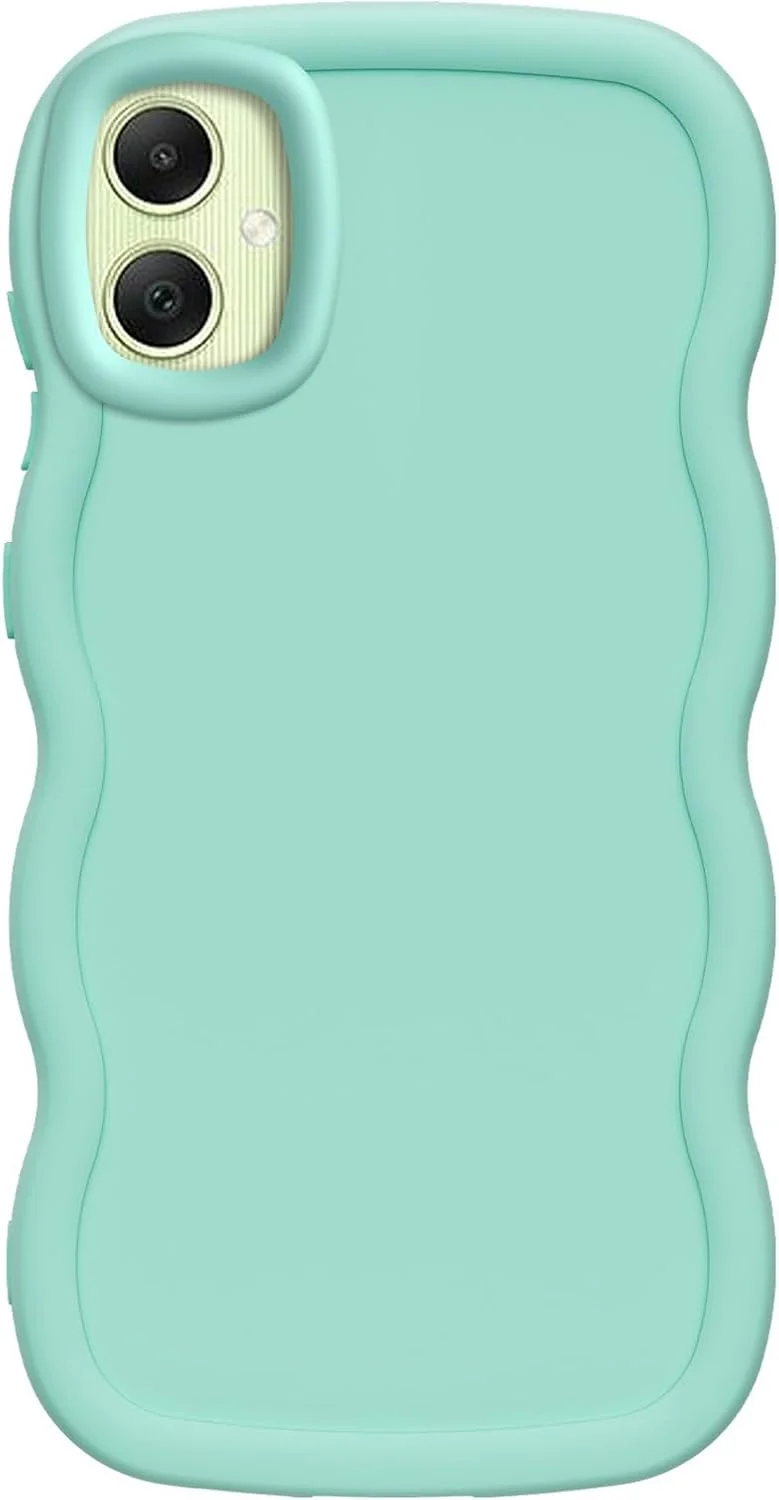 کاور سیلیکونی نرم گوشی سامسونگ گلکسی A06 با طراحی موجی و فریم زیبا، ضد ضربه، ضد اثر انگشت، رنگ سبز